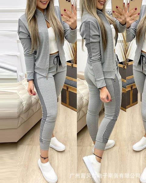 wepbel women plaid jacket + elastic pants new gray mosaic plaid casual suit clothes set 2pcs clothing suit x0923
wepbel women plaid jacket + elastic pants new gray mosaic plaid casual suit clothes set 2pcs clothing suit x0923