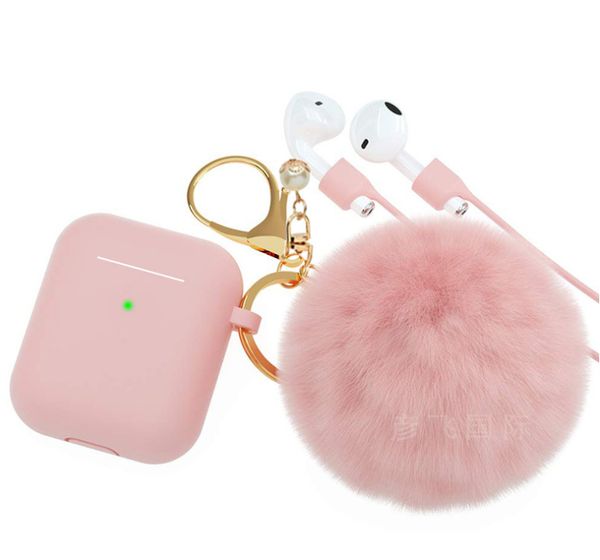 brg for airpods case,soft cute silicone cover for apple airpods 2 & 1 cases with pom pom fur ball keychain/strap/earbuds accessories
brg for airpods case,soft cute silicone cover for apple airpods 2 & 1 cases with pom pom fur ball keychain/strap/earbuds accessories