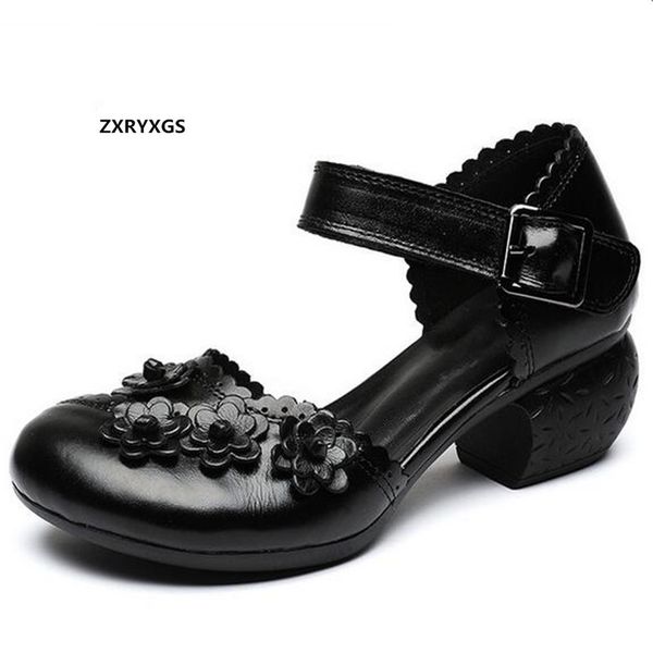 2020 round toe cowhide flowers summer shoes women fashion sandals side air high heel sandals elegant comfortable women, Black
2020 round toe cowhide flowers summer shoes women fashion sandals side air high heel sandals elegant comfortable women, Black