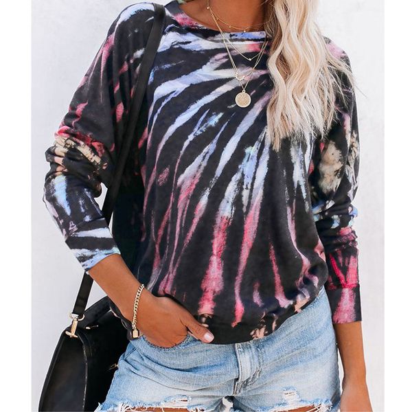 women's casual long sleeve round collar sweatshirt loose tie dye printed sport pullover hoodie size:s m xl xxl dlm253794, Black
women's casual long sleeve round collar sweatshirt loose tie dye printed sport pullover hoodie size:s m xl xxl dlm253794, Black