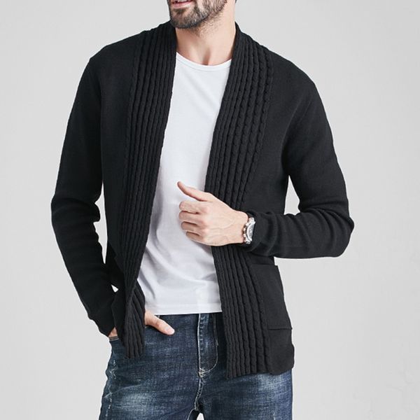 2020 new men long sleeve loose sweater coat with pocket winter autumn casual solid color cardigans wild coats men knitted jacket, White;black
2020 new men long sleeve loose sweater coat with pocket winter autumn casual solid color cardigans wild coats men knitted jacket, White;black