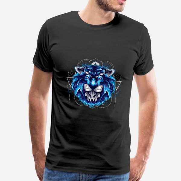 lion t shirt men designs cotton euro size s-3xl letters loose humor summer family shirt