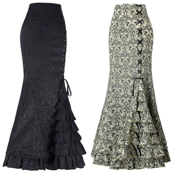 women asymmetric trumpet skirts floral print lace patchwork lace-up luxury mermaid skirts elegant vintage long mermaid, Black
women asymmetric trumpet skirts floral print lace patchwork lace-up luxury mermaid skirts elegant vintage long mermaid, Black