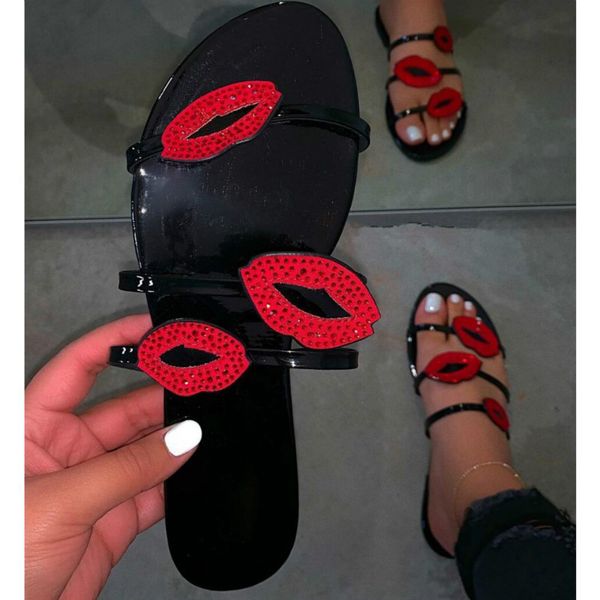 fashion lips rhinestone women slippers shiny rhinestone party vacation female summer shoes outside crystal flat slides, Black
fashion lips rhinestone women slippers shiny rhinestone party vacation female summer shoes outside crystal flat slides, Black
