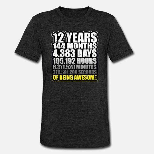12th birthday 12 years 144 months gift t shirt men designing tee shirt s-xxxl trend anti-wrinkle breathable spring pattern shirt
12th birthday 12 years 144 months gift t shirt men designing tee shirt s-xxxl trend anti-wrinkle breathable spring pattern shirt