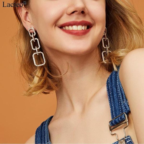 lacteo vintage golden square shiny rhinestone dangle earrings for women crystal cross chain hoop earrings female jewelry, Golden;silver
lacteo vintage golden square shiny rhinestone dangle earrings for women crystal cross chain hoop earrings female jewelry, Golden;silver