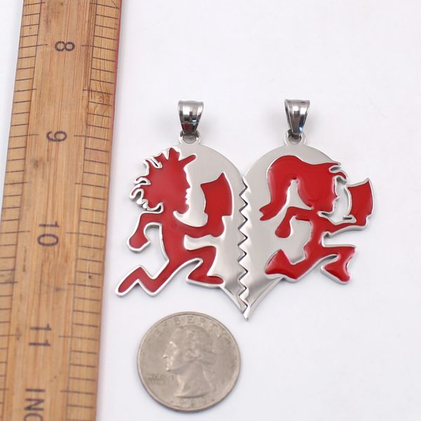 one pair mens women jewelry punk red lover stainless steel icp crazy clown heart hatchet man women charms pendant necklace chain 4mm 24 inch, Silver
one pair mens women jewelry punk red lover stainless steel icp crazy clown heart hatchet man women charms pendant necklace chain 4mm 24 inch, Silver