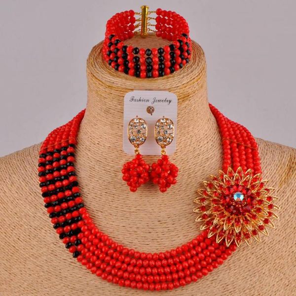 opaque red and black african jewelry set crystal nigerian wedding bridal jewelry sets 5jz, Silver
opaque red and black african jewelry set crystal nigerian wedding bridal jewelry sets 5jz, Silver