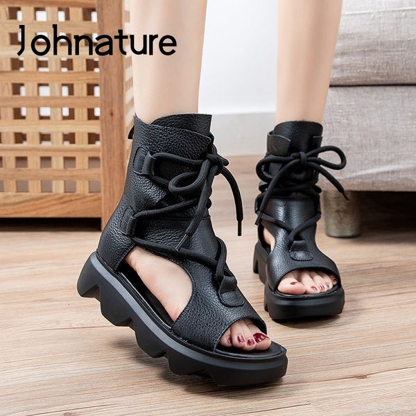 johnature women sandals flat with genuine leather women shoes 2020 new summer retro zip casual handmade platform ladies sandals, Black
johnature women sandals flat with genuine leather women shoes 2020 new summer retro zip casual handmade platform ladies sandals, Black