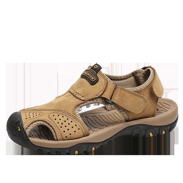 2020 new summer mens leather sandals lightweight outdoor baotou fashion beach shoes large size shoes, Black
2020 new summer mens leather sandals lightweight outdoor baotou fashion beach shoes large size shoes, Black
