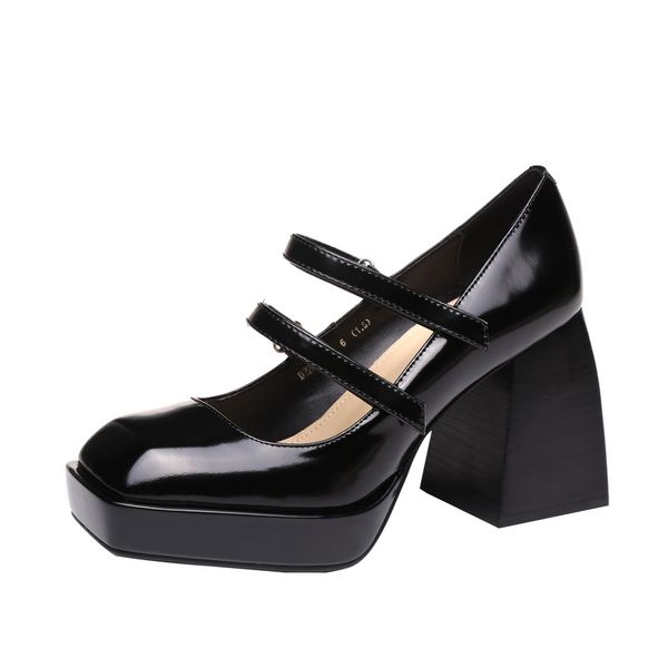 heels genuine leather chuncky square toe mary janes high heels pumps spring lady elegant shoes elastic band strap shoes woman, Black
heels genuine leather chuncky square toe mary janes high heels pumps spring lady elegant shoes elastic band strap shoes woman, Black