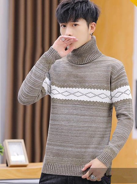 2020 spring and autumn winter with new style fashion long sleeve high collar set head men's sweater coat, White;black
2020 spring and autumn winter with new style fashion long sleeve high collar set head men's sweater coat, White;black