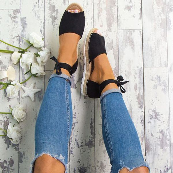 women shoes ankle strap lace up women's shoes straw sandals ladies female wedge shoe espadrilles platform scarpe donna d30, Black
women shoes ankle strap lace up women's shoes straw sandals ladies female wedge shoe espadrilles platform scarpe donna d30, Black