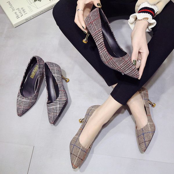 dress shoes high heeled slim heel single women spring 2021 versatile korean plaid shallow mouth cat, Black
dress shoes high heeled slim heel single women spring 2021 versatile korean plaid shallow mouth cat, Black