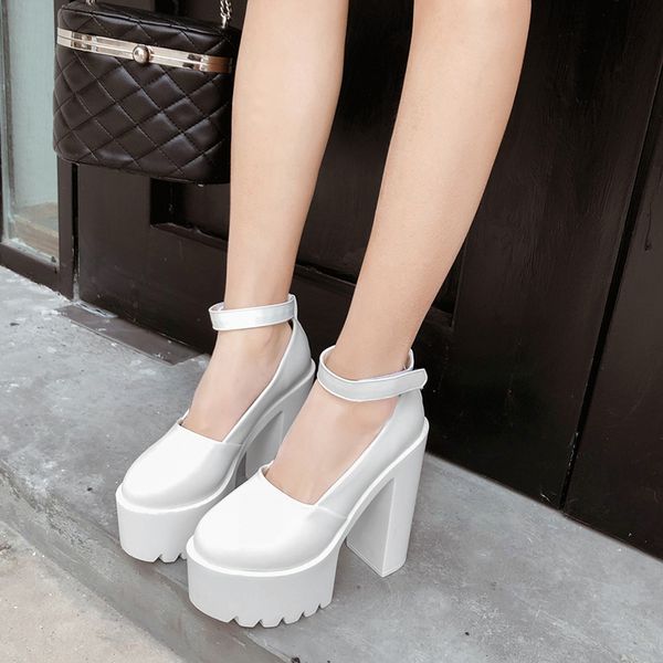white block heels retro new platforms shoes women size 34 elegant high heels platform shoes woman very high pumps, Black
white block heels retro new platforms shoes women size 34 elegant high heels platform shoes woman very high pumps, Black