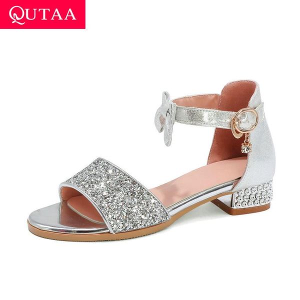 qutaa 2020 sequins pu leather sandals women pumps butterfly-knot buckle hollow women shoes peep toe square heel summer size34-39, Black
qutaa 2020 sequins pu leather sandals women pumps butterfly-knot buckle hollow women shoes peep toe square heel summer size34-39, Black