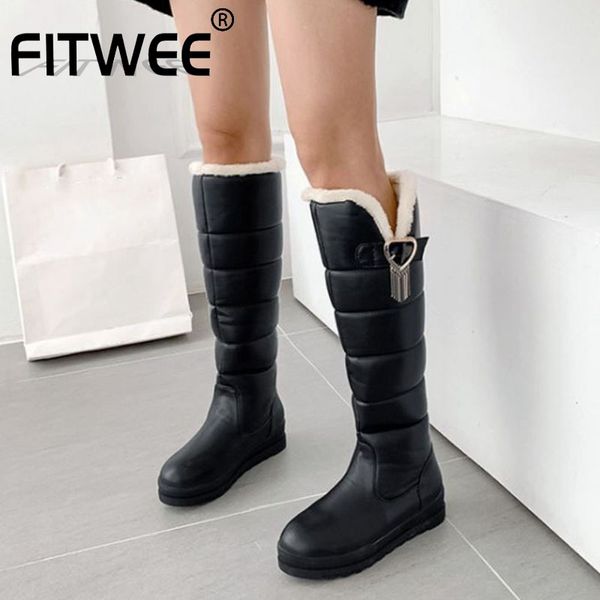boots fitwee women winter plush fur knee high round toe daily casual long warm snow shoes woman botas size 32-43, Black
boots fitwee women winter plush fur knee high round toe daily casual long warm snow shoes woman botas size 32-43, Black