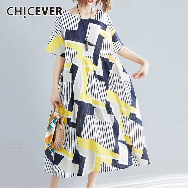 casual dresses chicever geometric print striped hit color female 2021 summer o neck short sleeve loose oversized dress for women, Black;gray
casual dresses chicever geometric print striped hit color female 2021 summer o neck short sleeve loose oversized dress for women, Black;gray