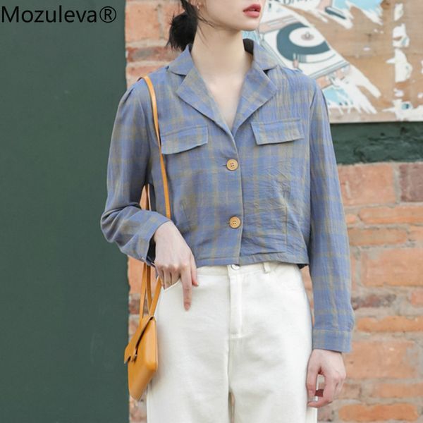 mozuleva 2020 autumn cotton short office lady knitted woman and blouses plaid female shirts blusas femininas elegante, White
mozuleva 2020 autumn cotton short office lady knitted woman and blouses plaid female shirts blusas femininas elegante, White