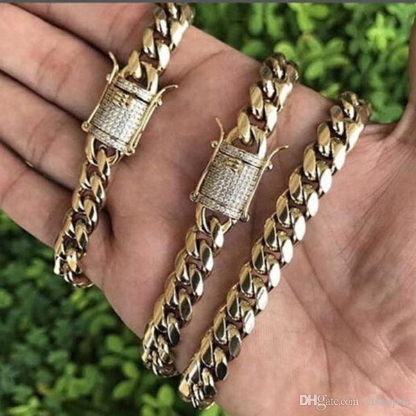 cool mens chain 18k gold plated tone stainless steel necklace curb cuban link chain with diamond keylock hip hop jewelry, Silver
cool mens chain 18k gold plated tone stainless steel necklace curb cuban link chain with diamond keylock hip hop jewelry, Silver