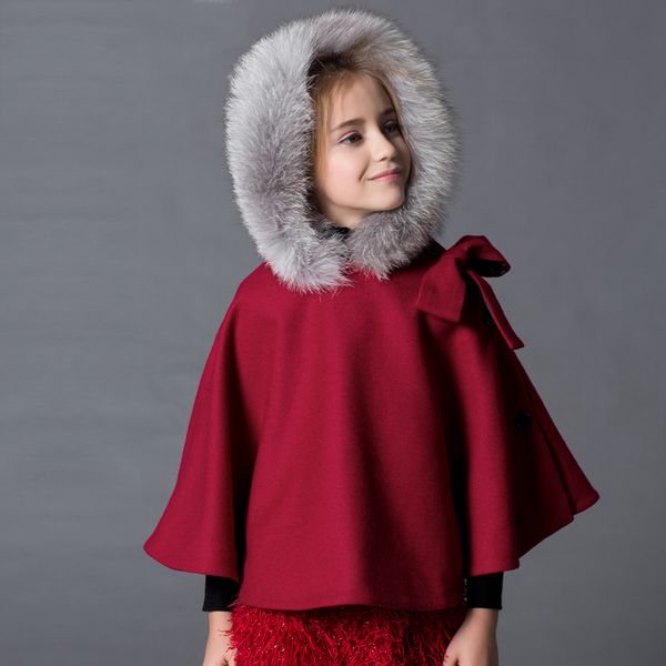 girl's cape cape coat big fur coat warm cloak real fur collar, Blue;gray
girl's cape cape coat big fur coat warm cloak real fur collar, Blue;gray