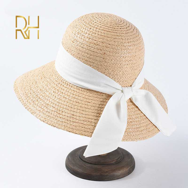 rh female wide brim raffia bucket hat uv protection summer straw sun hat bowknot beach visor cap for women travel, Blue;gray
rh female wide brim raffia bucket hat uv protection summer straw sun hat bowknot beach visor cap for women travel, Blue;gray