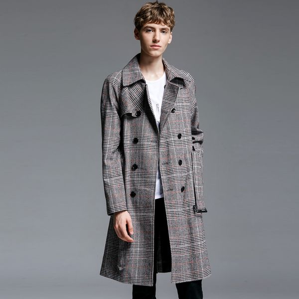 2020 man long grid trench coat retro fashion double-breasted long-sleeved jacket big yards men's clothing, Tan;black
2020 man long grid trench coat retro fashion double-breasted long-sleeved jacket big yards men's clothing, Tan;black