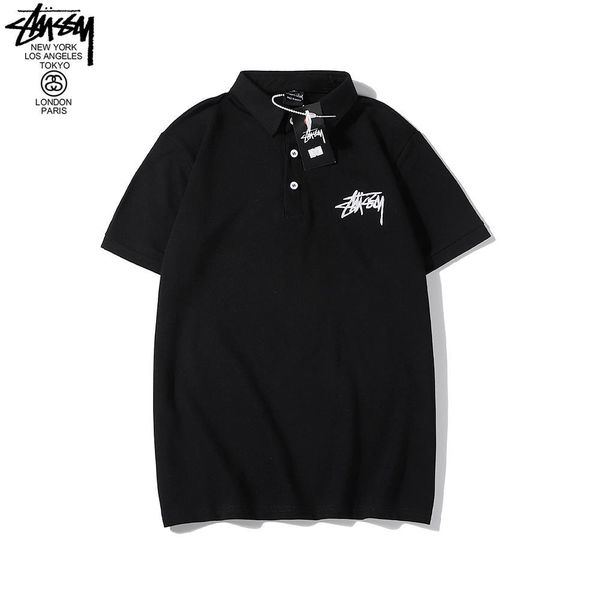 men's 100% cottonstussy short sleeve polo shirt casual t-shirt 2020, White;black
men's 100% cottonstussy short sleeve polo shirt casual t-shirt 2020, White;black