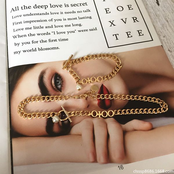 2020cd family letter star same metal style necklace fashion trend all-match pearl gold bracelet for women, Black
2020cd family letter star same metal style necklace fashion trend all-match pearl gold bracelet for women, Black
