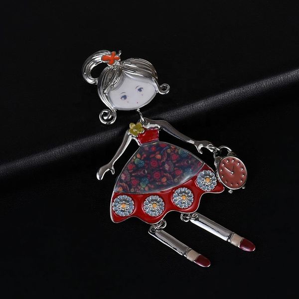 brooch of quality wedding party jewelry beautiful girl shape brooches pins for women fashion enamel alloy metal brooch 4 color pin, Gray
brooch of quality wedding party jewelry beautiful girl shape brooches pins for women fashion enamel alloy metal brooch 4 color pin, Gray