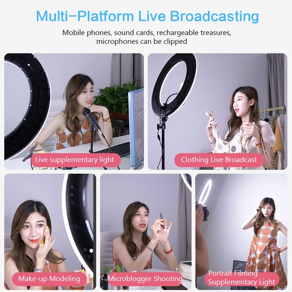 18 inch selfie led ring light 65w 416pcs led 3200-5600k pgraphy lighting dimmable ring lamp with 2m tripod for makeupvideo
18 inch selfie led ring light 65w 416pcs led 3200-5600k pgraphy lighting dimmable ring lamp with 2m tripod for makeupvideo