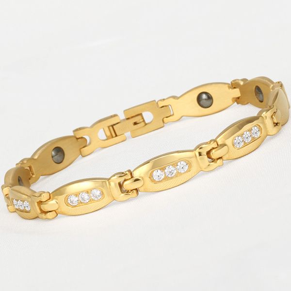 health care germanium magnetic women bracelets for arthritis and carpal tunnel golden 316l stainless steel power therapy bangles, Black
health care germanium magnetic women bracelets for arthritis and carpal tunnel golden 316l stainless steel power therapy bangles, Black