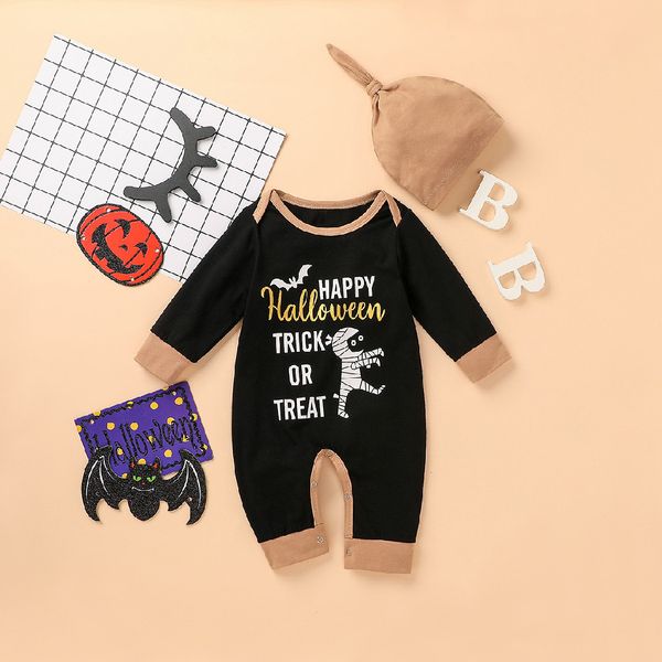 newborn infant baby boys girls clothes long sleeve halloween cartoon letter printed romper jumpsuit+hat set kids outfits, White
newborn infant baby boys girls clothes long sleeve halloween cartoon letter printed romper jumpsuit+hat set kids outfits, White
