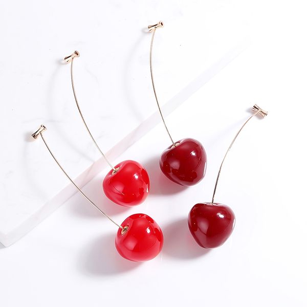 new resin fruit cherry earrings cute women dangle earrings round boho female drops long brincos jewelry gifts, Silver
new resin fruit cherry earrings cute women dangle earrings round boho female drops long brincos jewelry gifts, Silver