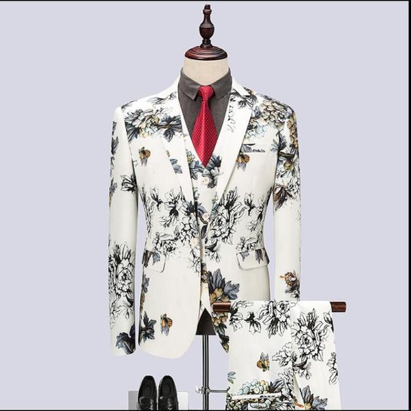 m-6xl new print suits men three-piece chinese style slim ink flower casual small suit non-suit dress plus size men clothing, White;black
m-6xl new print suits men three-piece chinese style slim ink flower casual small suit non-suit dress plus size men clothing, White;black