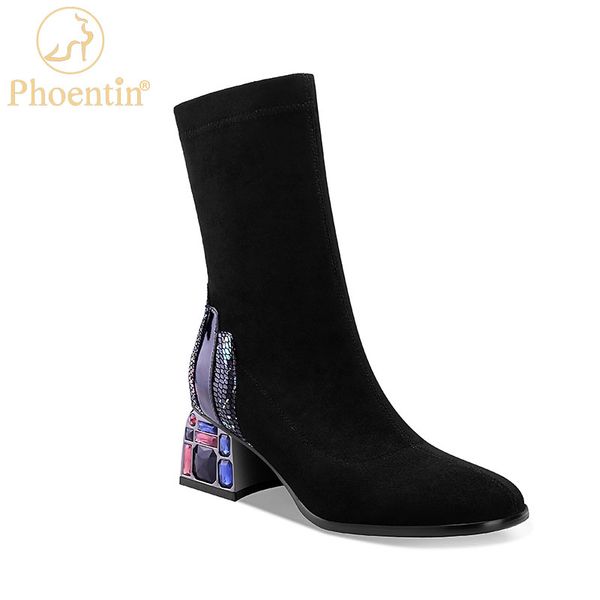 phoentin elastic fabric womens autumn boots suede combat boots for women fashion colorful rhinestones elegent woman shoes ft1048, Black
phoentin elastic fabric womens autumn boots suede combat boots for women fashion colorful rhinestones elegent woman shoes ft1048, Black