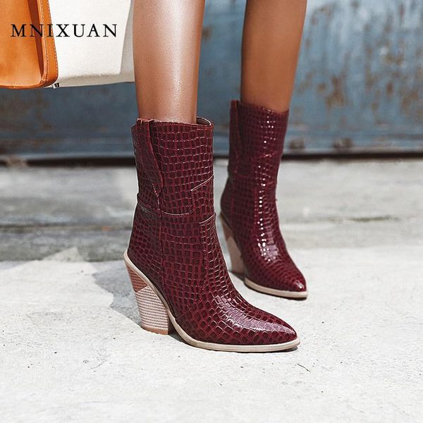 mnixuan fashion women shoes 2020 autumn winter new pointed toe slip on wedge boots high heels mid-calf white booties size42, Black
mnixuan fashion women shoes 2020 autumn winter new pointed toe slip on wedge boots high heels mid-calf white booties size42, Black