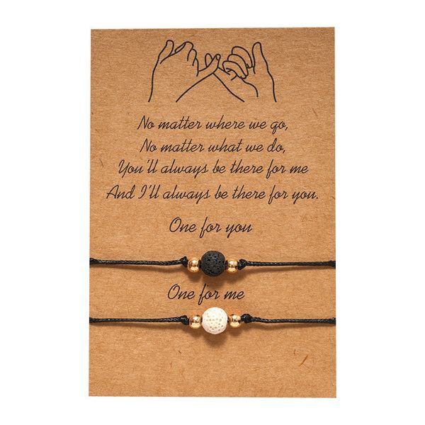 black white lava stone beaded lover couple card strand bracelet adjustable rope wristband essential oil diffuser jewelry
black white lava stone beaded lover couple card strand bracelet adjustable rope wristband essential oil diffuser jewelry