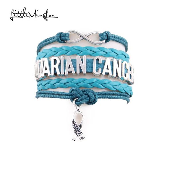 little minglou infinity ovarian cancer bracelet ribbon hope charm leather wrap awareness bracelets & bangles for women jewelry, Red;blue 
little minglou infinity ovarian cancer bracelet ribbon hope charm leather wrap awareness bracelets & bangles for women jewelry, Red;blue