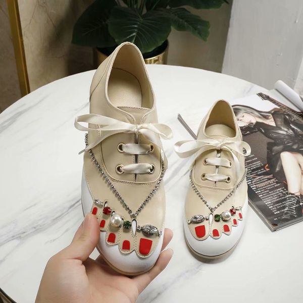 jewel new luxury flats shoes designer soft round toe sneakers lace up bling slip on shoes casual women pearls decor slides, Black 
jewel new luxury flats shoes designer soft round toe sneakers lace up bling slip on shoes casual women pearls decor slides, Black