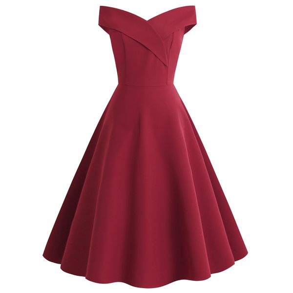 women fashion party dresses a-line black green red club empire off-shoulder vintage dresses, White;black
women fashion party dresses a-line black green red club empire off-shoulder vintage dresses, White;black
