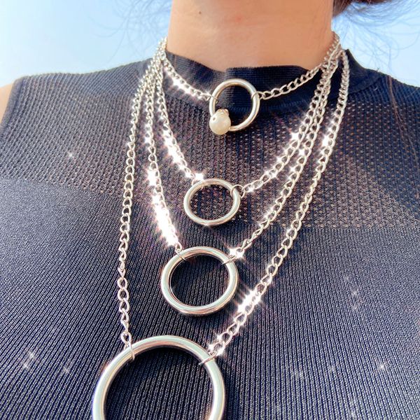 jjfoucs creative trendy multi layer choker necklace for women girls silver color round circle pendant necklace bar party gift
jjfoucs creative trendy multi layer choker necklace for women girls silver color round circle pendant necklace bar party gift