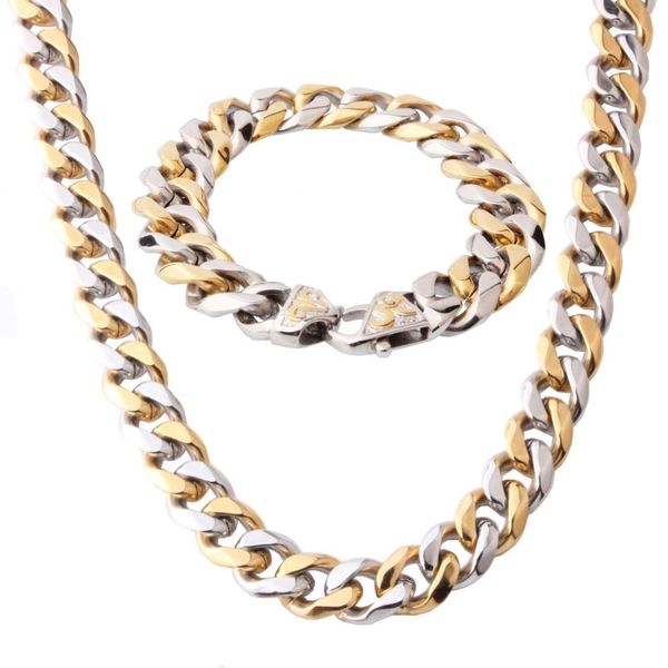 trendy 316l stainless steel silver gold cut cuban curb link chain men's boy's necklace 23.6 & bracelet 8.66 sets
trendy 316l stainless steel silver gold cut cuban curb link chain men's boy's necklace 23.6 & bracelet 8.66 sets