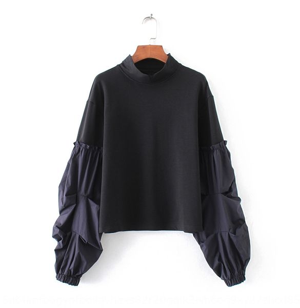 b31-9460-korean style all-match 2020 women's new stitching pleated sleeve b31-9460-korean style all-match 2020 women's new stitchi, Black 
b31-9460-korean style all-match 2020 women's new stitching pleated sleeve b31-9460-korean style all-match 2020 women's new stitchi, Black