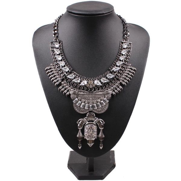 new arrival design statement necklace for women long chain big chunky crystal vintage alloy pendant necklace jewelry gift, Silver
new arrival design statement necklace for women long chain big chunky crystal vintage alloy pendant necklace jewelry gift, Silver