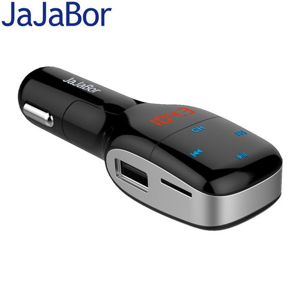 

jajabor bluetooth car kit handswireless fm transmitter aux mp3 player radio adapter dual usb charger support u disk tf card