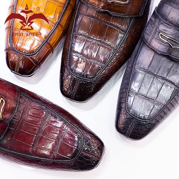 big-sshoes only 100% nile river cro leather men loafers slip-on casual shoes custom make in patina gold color, Black
big-sshoes only 100% nile river cro leather men loafers slip-on casual shoes custom make in patina gold color, Black