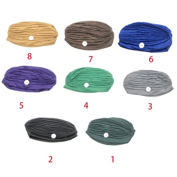 women sport turban hat with button mask holder pleated solid color beanie cap q0ke, Blue;gray
women sport turban hat with button mask holder pleated solid color beanie cap q0ke, Blue;gray