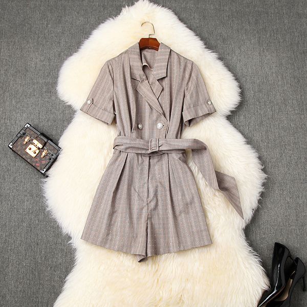 women's jumpsuits & rompers 2021 summer women fashion temperament vintage plaid bandage beading decoration safari style bodysuits, Black;white
women's jumpsuits & rompers 2021 summer women fashion temperament vintage plaid bandage beading decoration safari style bodysuits, Black;white