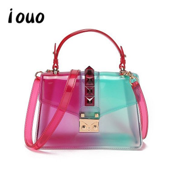 iouo genuine ladies handbags 2020 trend gradient portable transparent jelly hit color candy one shoulder messenger a square bag
iouo genuine ladies handbags 2020 trend gradient portable transparent jelly hit color candy one shoulder messenger a square bag